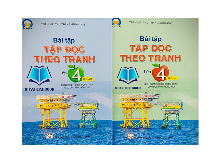 Sách - Combo Bài tập tập đọc theo tranh lớp 4 tập 1 + 2