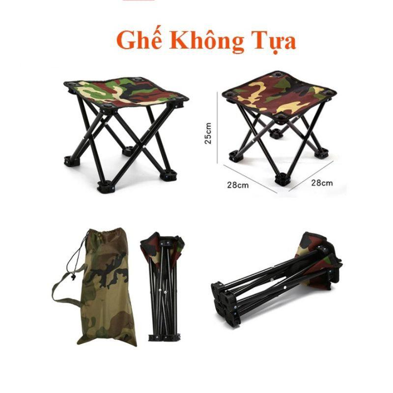 Ghế Câu Cá Rằn Ri Không Tựa Gấp Gọn Tiện Lợi