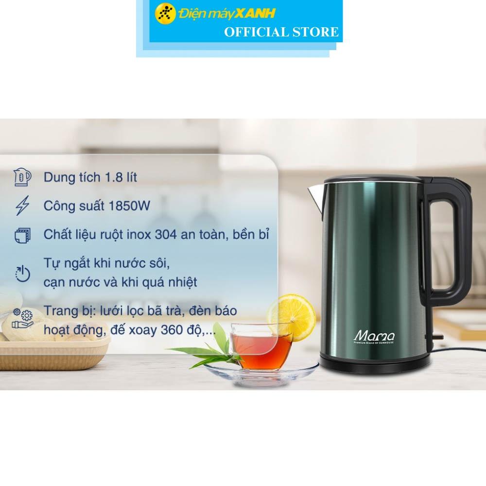 Bình đun siêu tốc Sunhouse Mama 1.8 lít SHD1389 - Hàng Chính Hãng