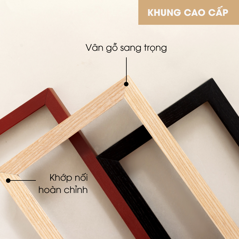 Khung tranh ảnh treo tường gỗ sồi cao cấp A4 cao cấp, nhiều màu sắc