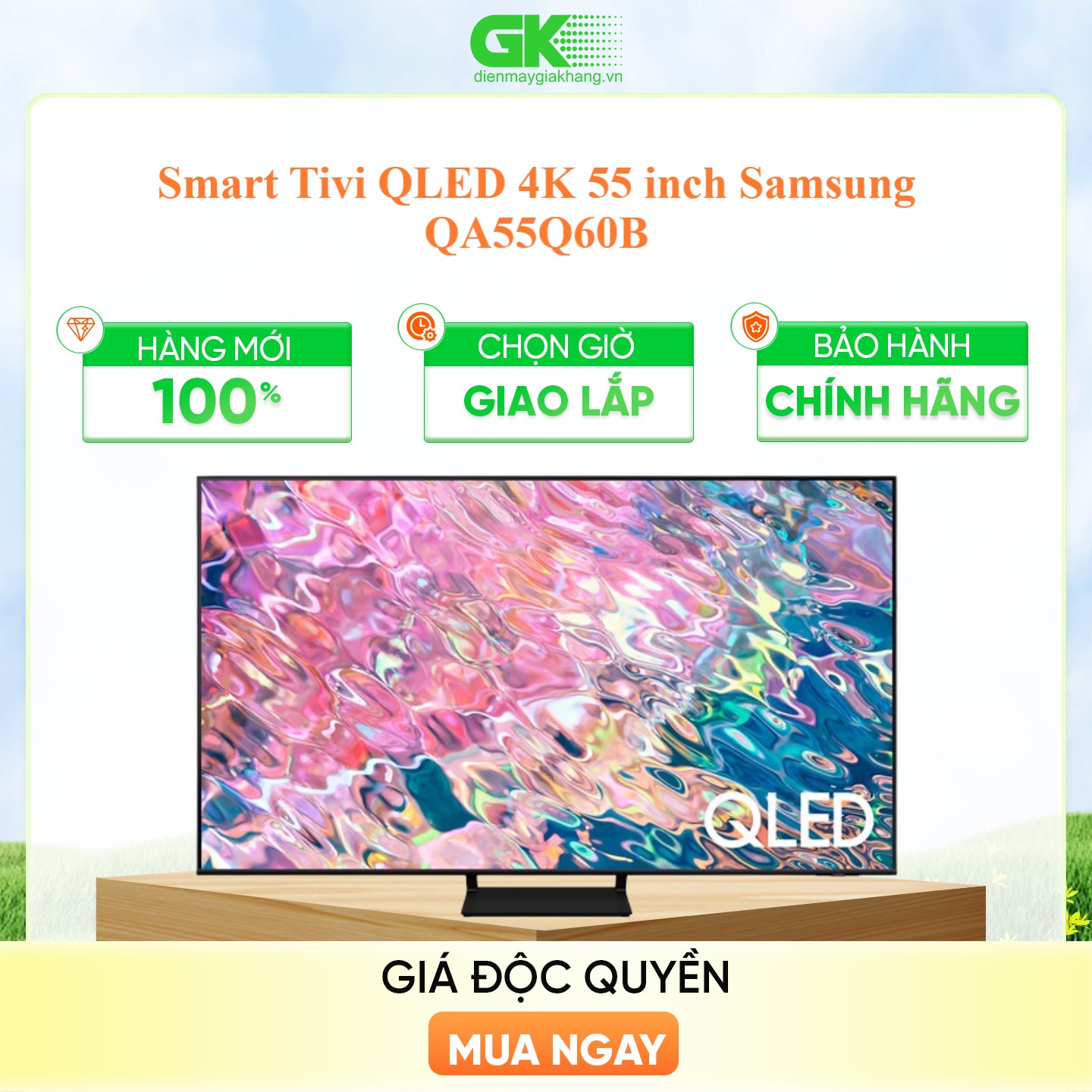 Smart Tivi QLED Samsung 4K 55 inch QA55Q60BAKXXV - Hàng chính hãng