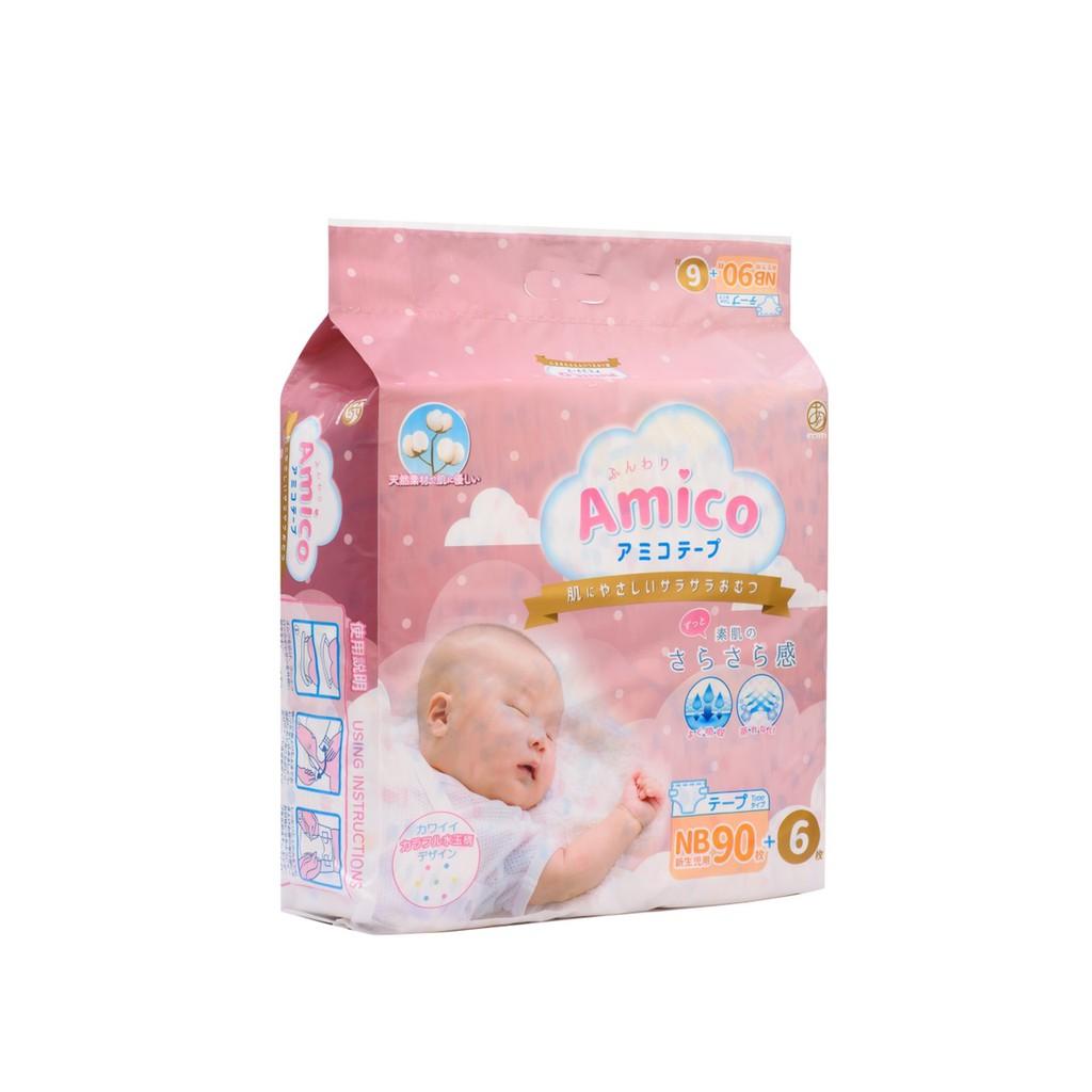 Bỉm - Tã dán Amico size NB 90+ 6 miếng (Cho bé < 5 kg)