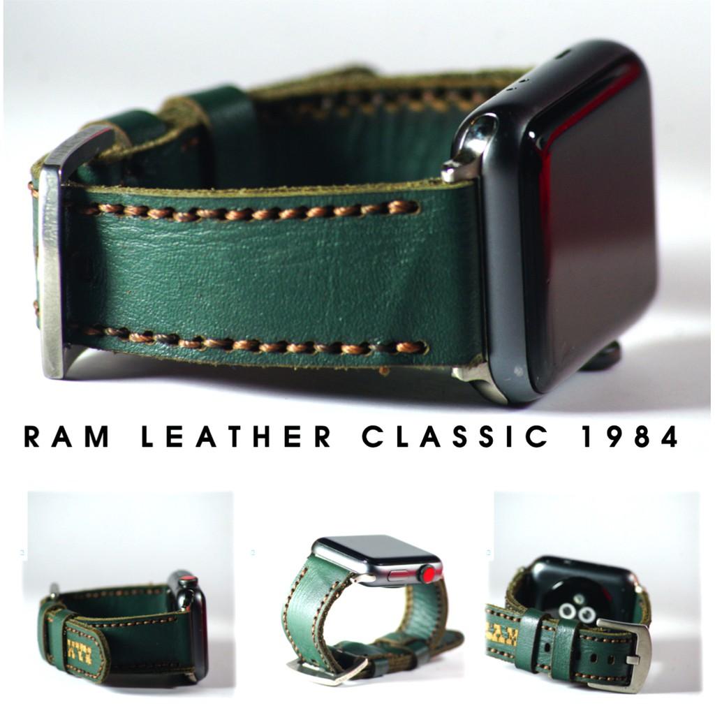 Dây đồng hồ RAM Leather da bò xanh rêu - RAM classic 1984 (tặng khóa, chốt, cây thay dây)