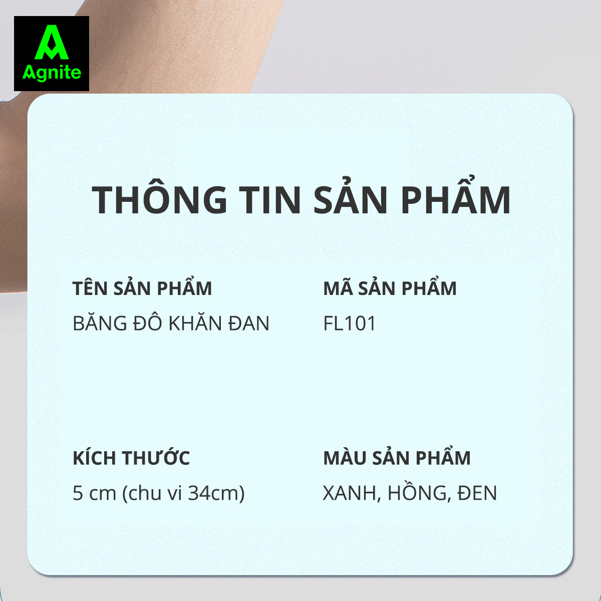 Băng đô thể thao AGNITE chính hãng, headband vải co giãn tập gym, bóng rổ, chạy bộ, bóng chuyền, cầu lông mã FL101