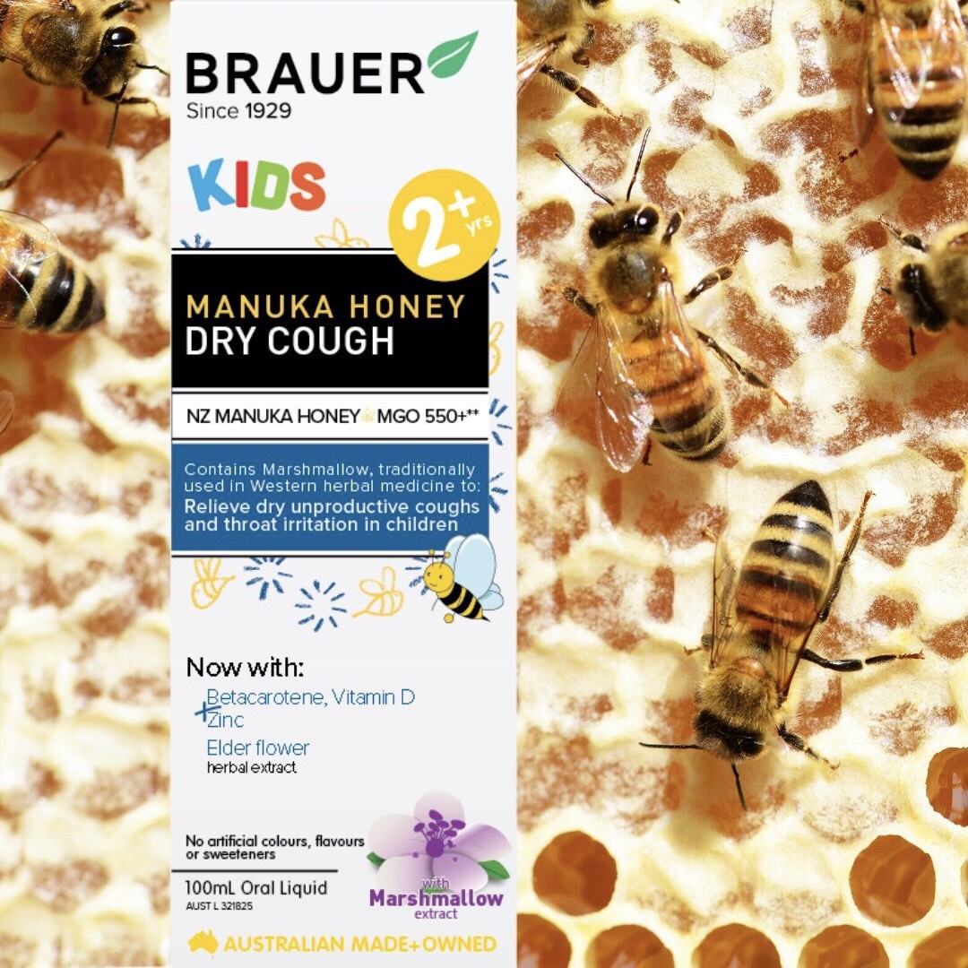 Hỗ Trợ chữa ho cho trẻ Brauer Kids Manuka Honey Dry Cough Úc - QuaTangMe Extaste