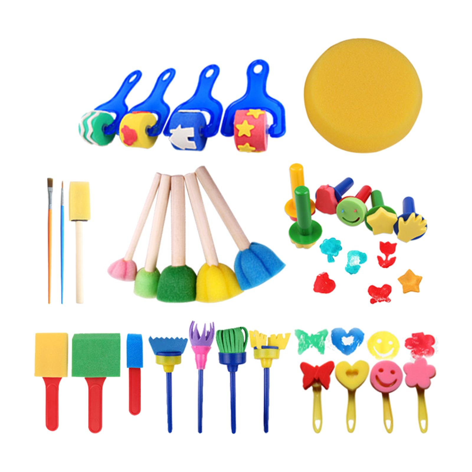 30PCS Washable Mini Kids Learning Educational Toys Brush Seal Sponge Brush