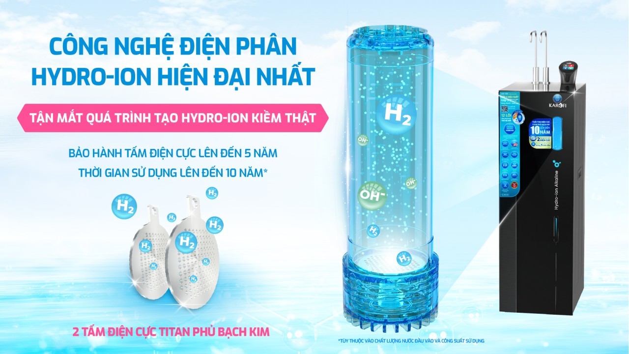 Máy lọc nước Hydro-ion kiềm nóng lạnh 12 lõi Karofi S86, Điện phân trực tiếp, Giao trước lắp sau miễn phí Bảo hành 3 năm - Hàng chính hãng