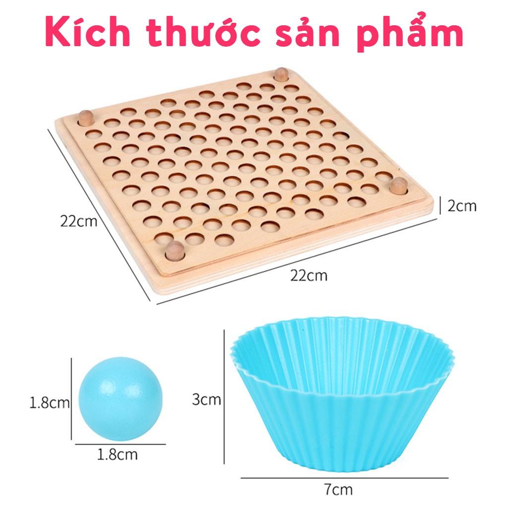 Đồ chơi thông minh Montessori gắp hạt kèm bát kích thích sáng tạo, đồ chơi phát triển trí tuệ