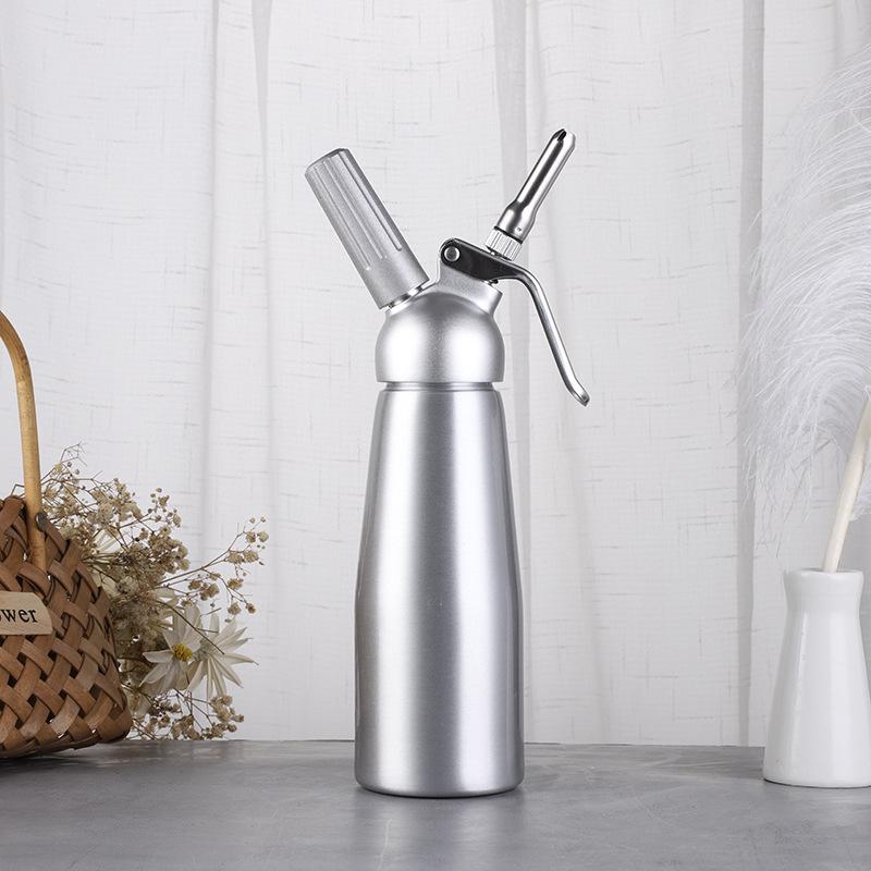 Siphon 0,5 L Nước sốt đánh bông kem ấm hoặc lạnh - Đầu có thể tháo rời - Nhôm anodized siêu âm - Công thái học - Được giao với 3 mẹo / Bàn chải làm sạch