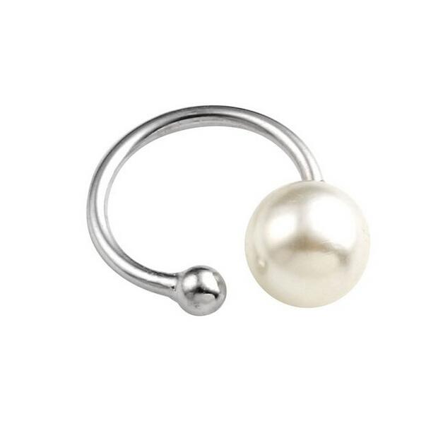 Women's  Pearl Ear   Earrings No Piercing, Gold& Tone 6mm