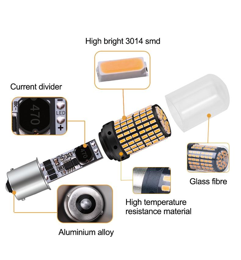 Mới 1X siêu sáng BA15S P21W 1157 BAY15D P21 / 5W Canbus Car Led 12V Đảo chiều Ánh sáng dừng phanh Đèn phanh tự động Bóng đèn báo rẽ Trắng đỏ