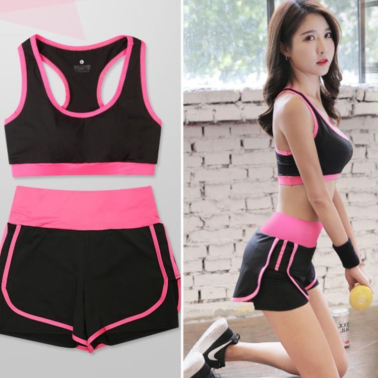 Bộ Tập Gym, Yoga, Thể Dục Nữ Hàng Cao Cấp - Set Quần Đùi + Áo Bra - Pakikids