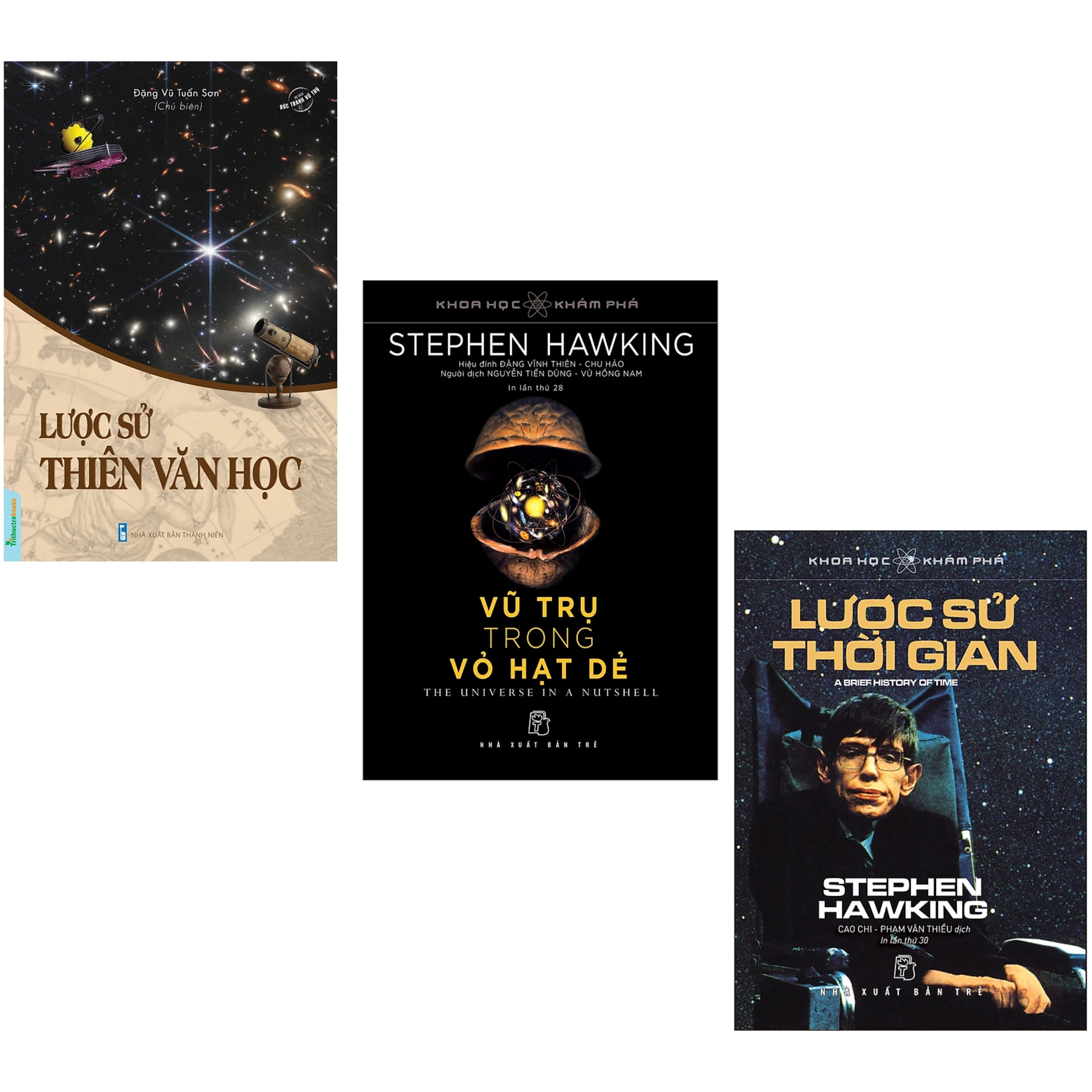Combo 3Q: Lược Sử Thiên Văn Học + Lược Sử Thời Gian + Vũ Trụ Trong Vỏ Hạt Dẻ