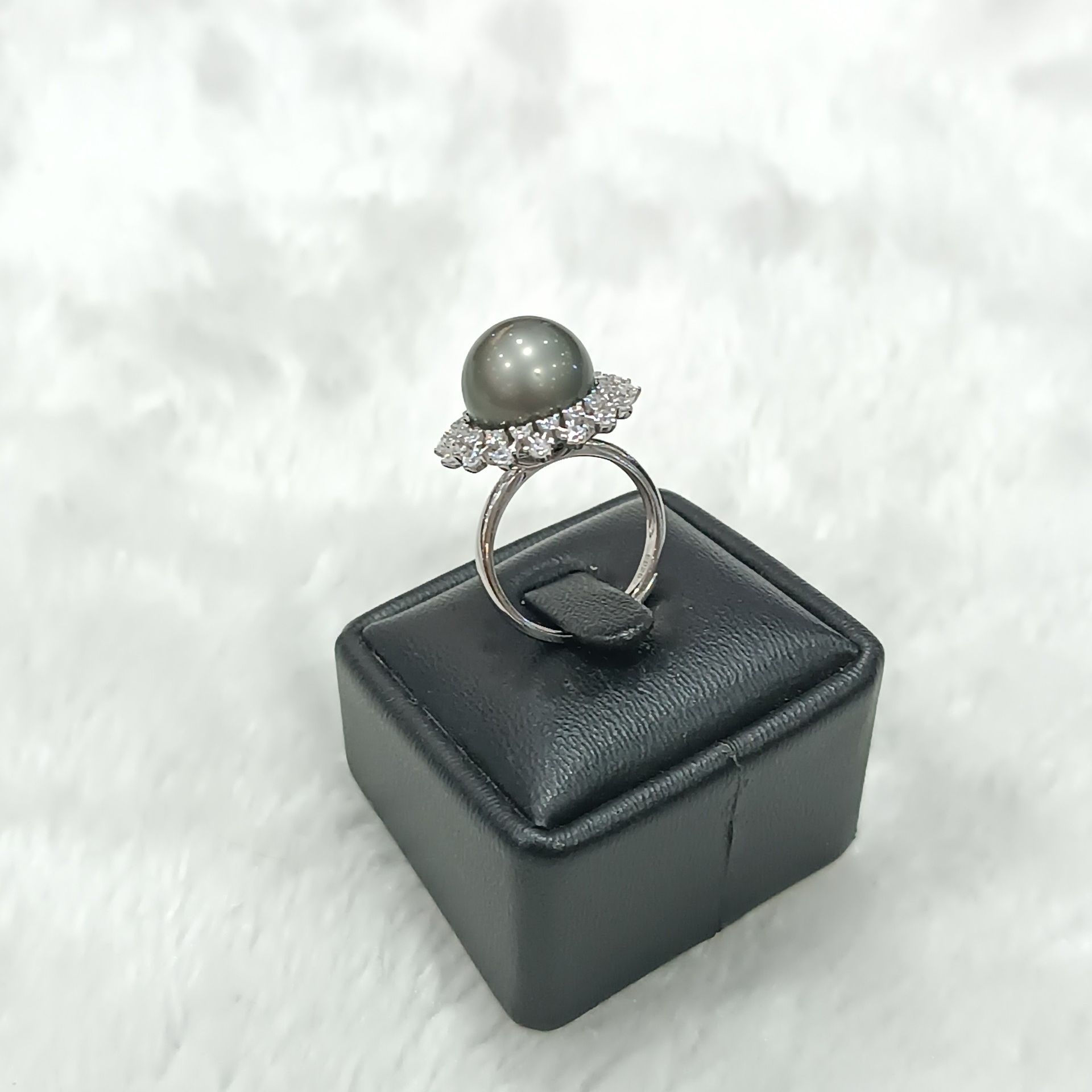 Nhẫn Ngọc Trai Nước Mặn Tahiti Ánh Xanh Free Size (N0607) - MOON Jewelry