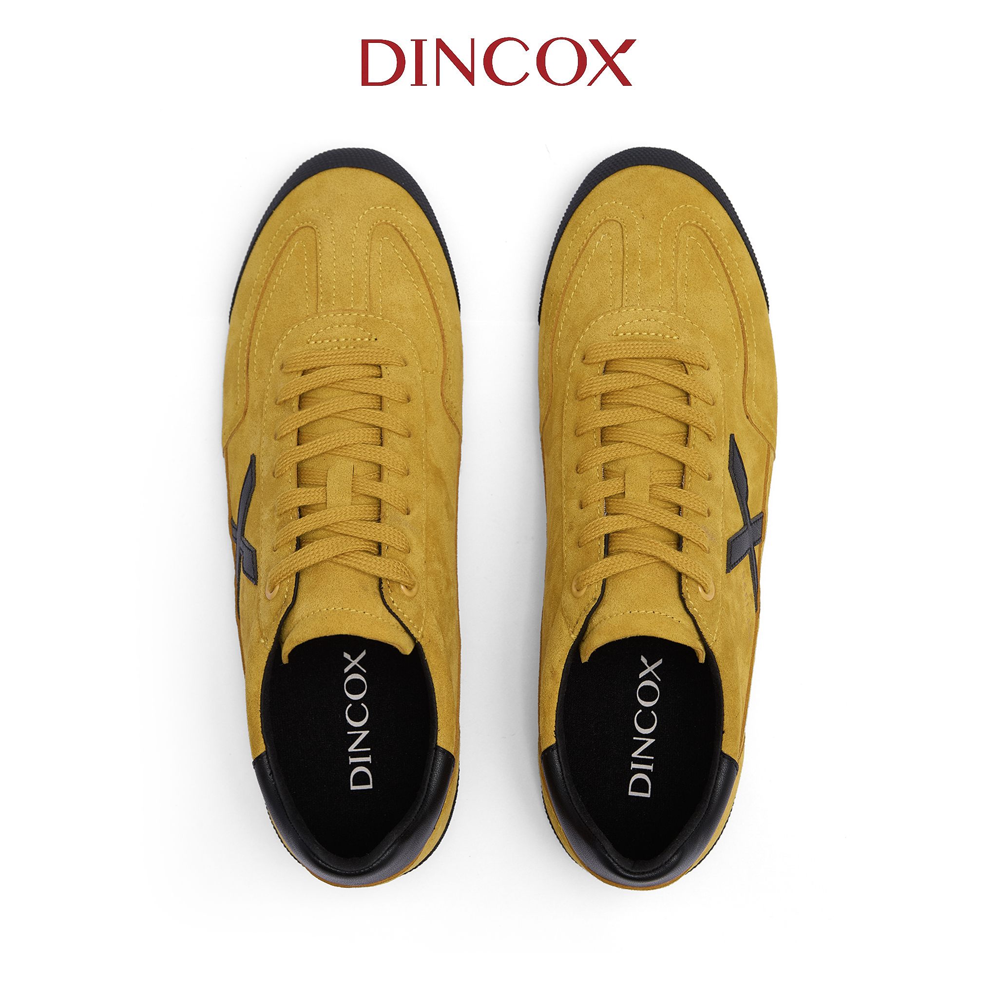Giày Sneaker Nam Nữ Dincox DC47 YELLOW Micro Suede Thời Thượng Shoes Đế Bằng, Bền Và Nhẹ Hơn