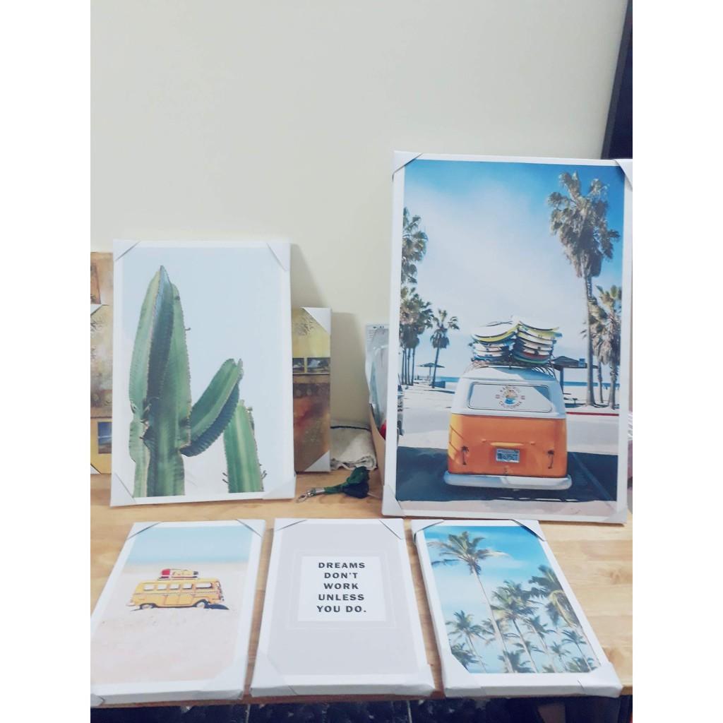 Bộ 3 tranh treo tường phòng khách “Biển xám hoàng hôn” | Tranh trang trí hiện đại W3463