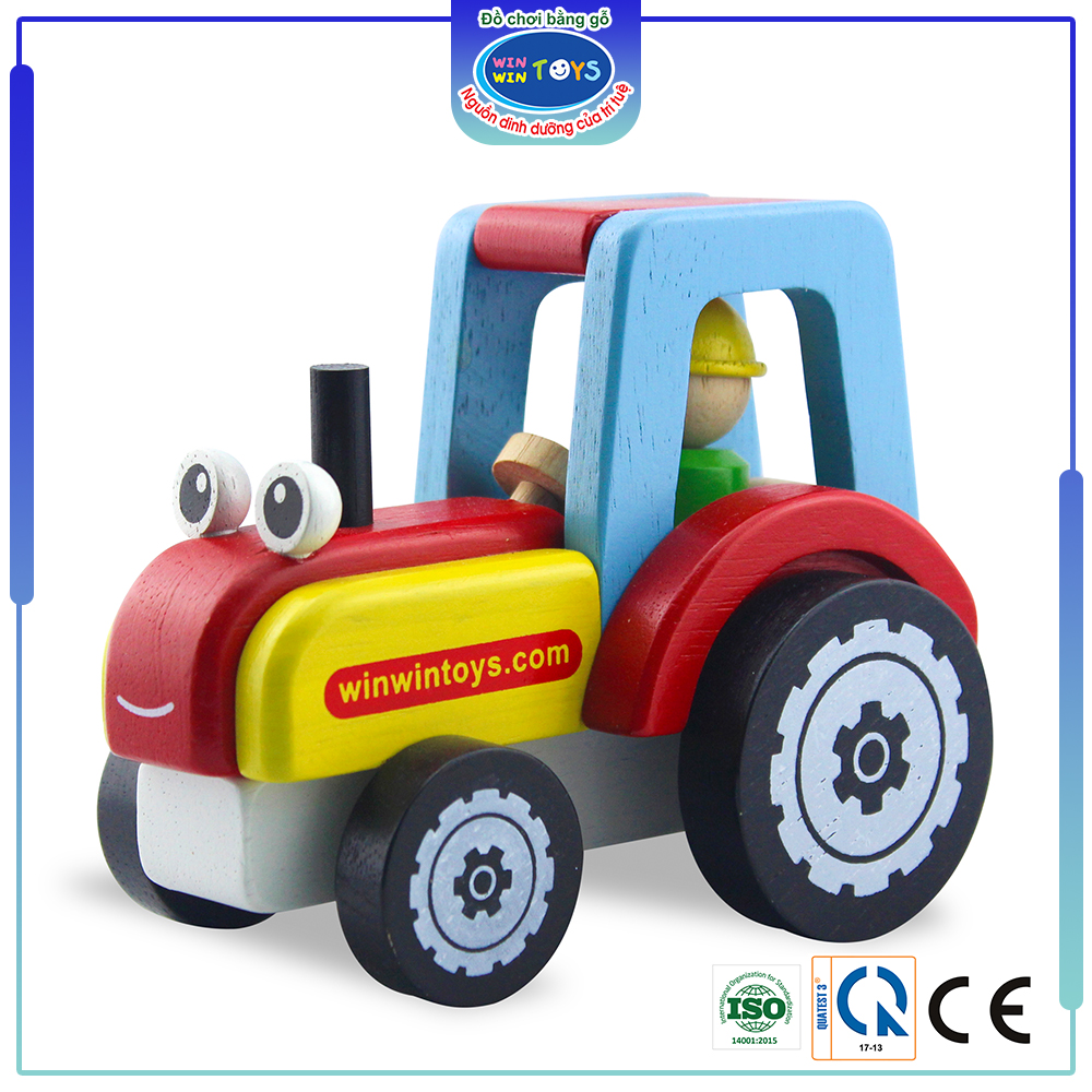 Đồ chơi gỗ Xe máy cày | Winwintoys 63302 | Kích thích vận động và phân biệt màu sắc | Đạt tiêu chuẩn CE và TCVN