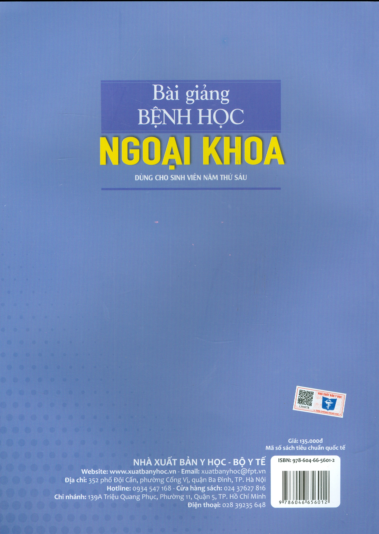 Bài giảng BỆNH HỌC NGOẠI KHOA Dùng Cho Sinh Viên Năm Thứ Sáu