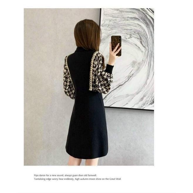 HÀNG NHẬP - ĐẦM LEN PHỐI LỤA ZICZAC