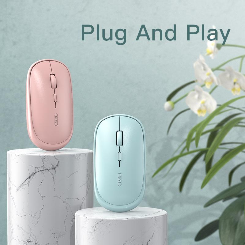 Chuột Hồng Silent Chuột Không Dây 2.4GHz Sạc Máy Tính KOK Game Thủ Không Dây Chơi Game Dễ Thương Nhà Văn Phòng Của Chuột