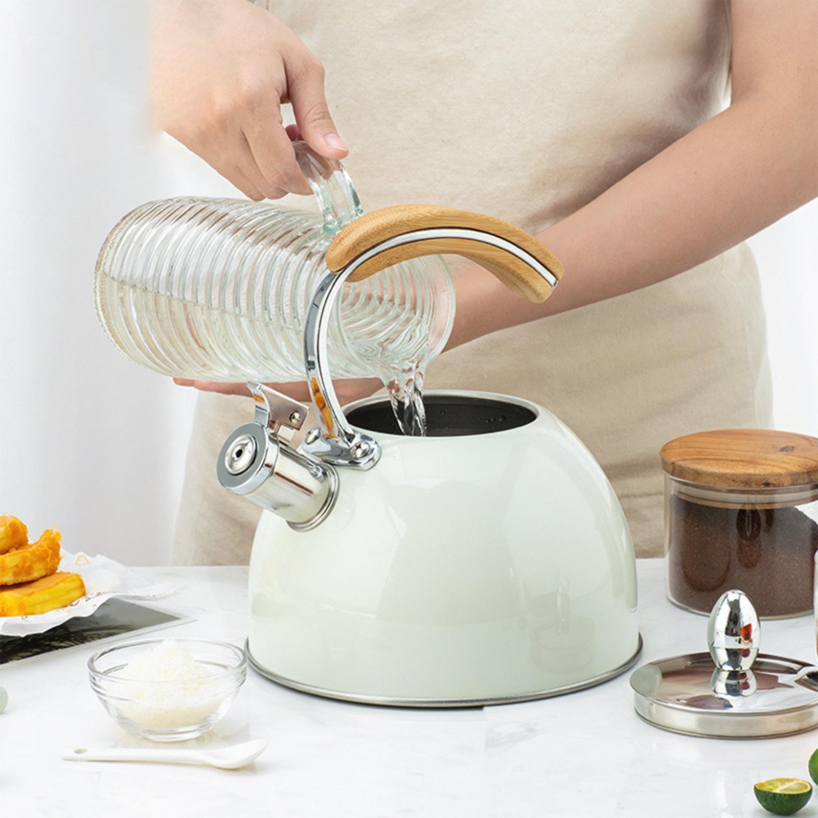 3L Whistling Tea Kettle Teapot for Gas Stove Induction Hob Camping