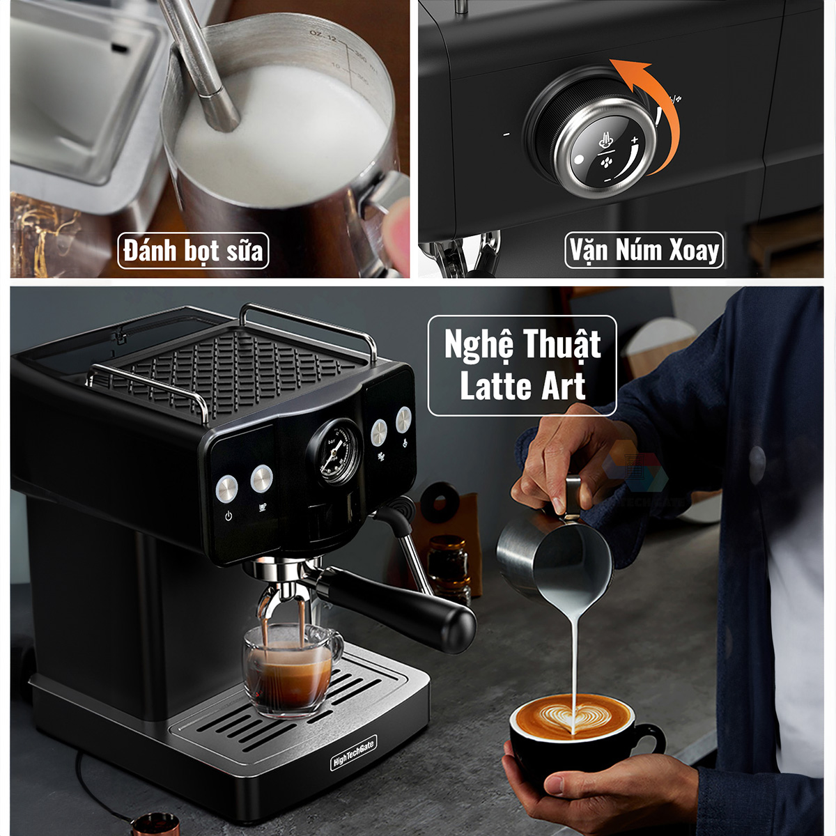 Máy pha cà phê espresso CF05 PRO chuyên nghiệp toàn diện DIY, giảm áp tự động an toàn nâng cấp, Hàng Chính Hãng