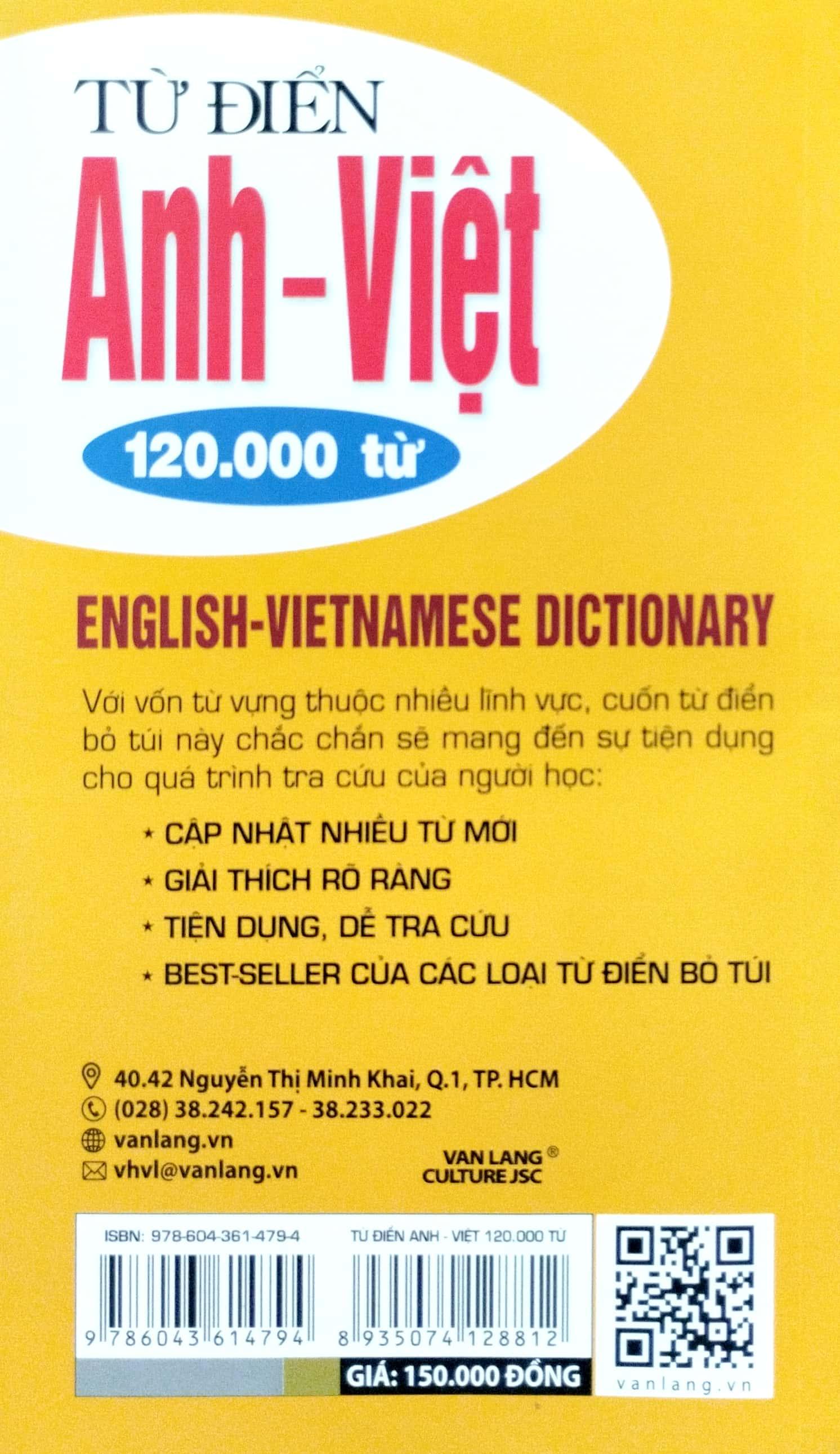 Từ Điển Anh - Việt 120.000 Từ