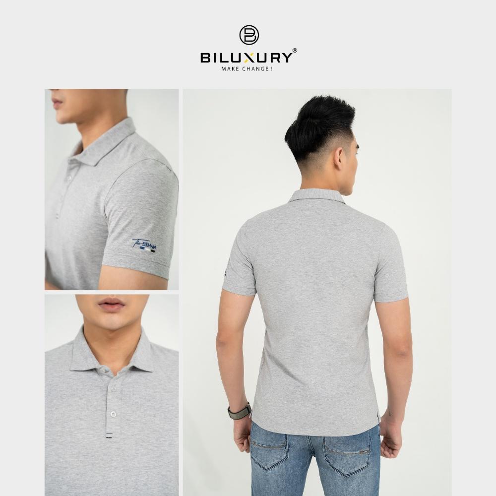 Áo polo nam cổ bẻ Chính Hãng Biman by Biluxury Chất Vải Cao Cấp, Co Giãn 4 chiều chuẩn form bodyfit lịch lãm sang trọng 5APCB001GHS