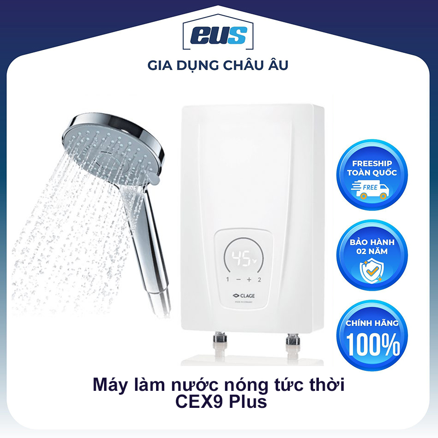 Máy nước nóng trực tiếp CLAGE CEX9 Plus, Chống Giật, Điều Khiển Thông Minh - Hàng Chính Hãng