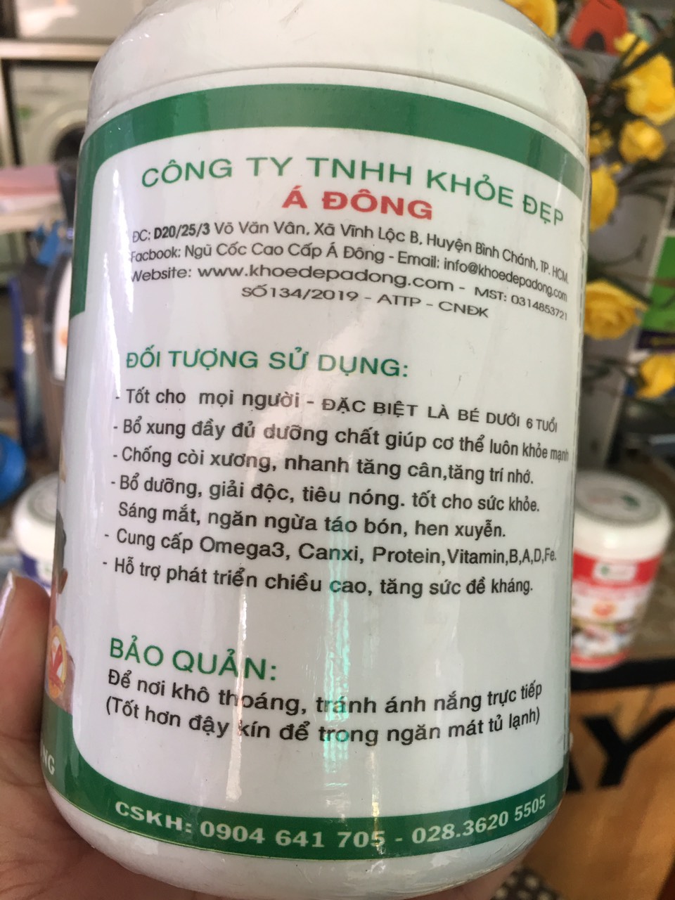 BỘT MẦM ĐẬU XANH DÀNH CHO BÉ  Á ĐÔNG (500GRAM)