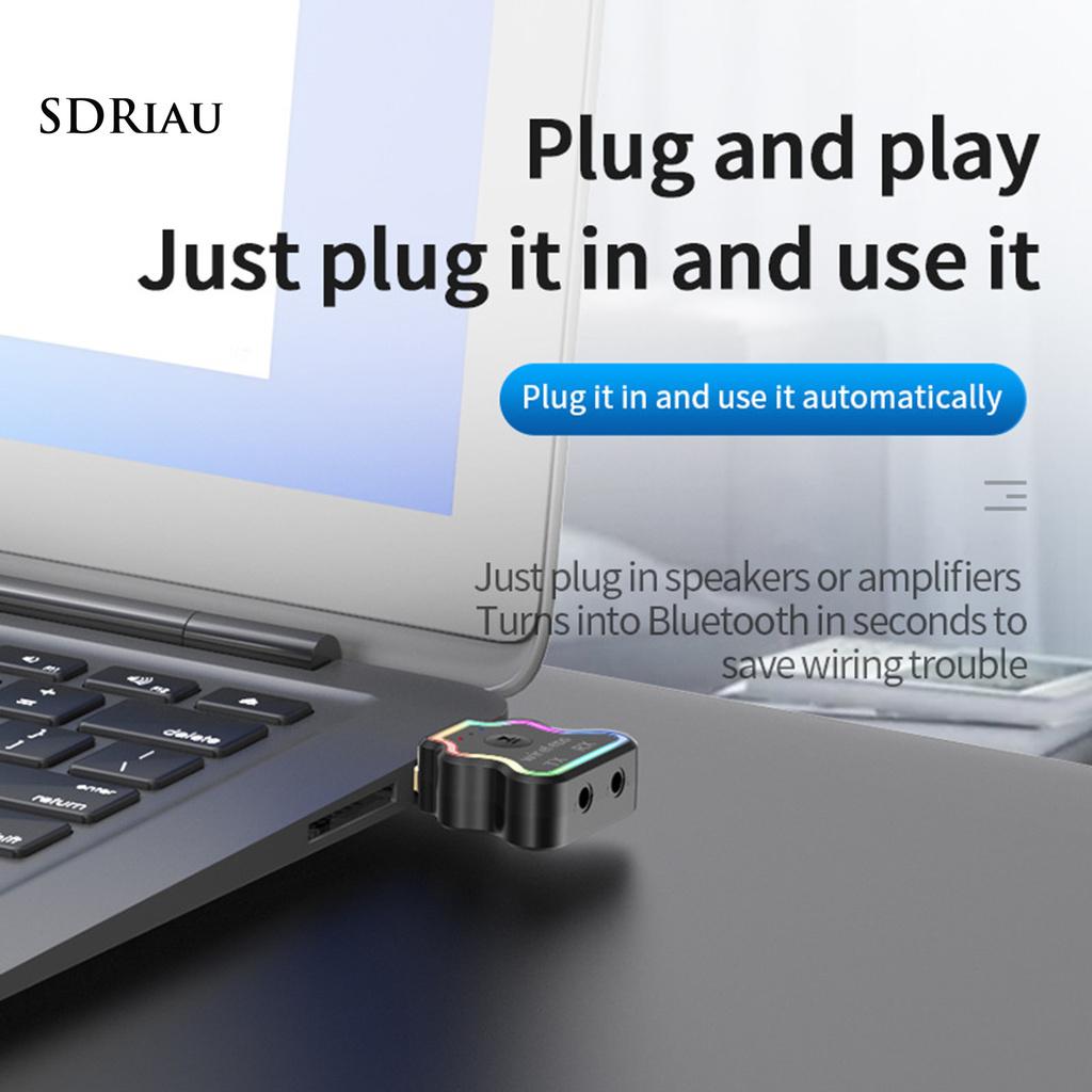 *QXDZ* M10 Bluetooth Transmitter Ambient Light 3.5mm Metal 20m Signal USB Bluetooth Adapter for Computer