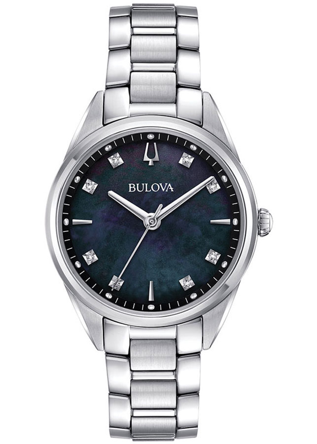 Đồng Hồ Nữ Bulova Đính Kim Cương Dây Thép Không Gỉ 96P198 - Mặt Xà Cừ