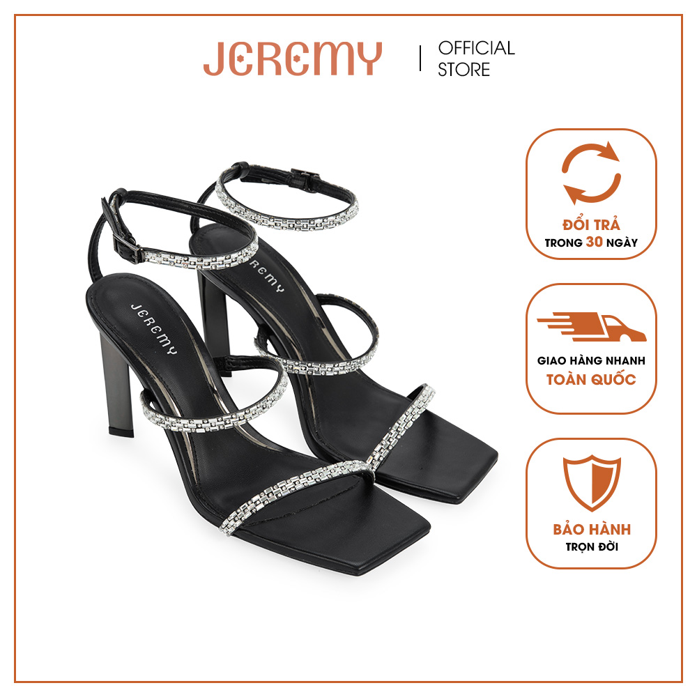 Giày sandal nữ nhọn quai mảnh đính đá JEREMY SN0003