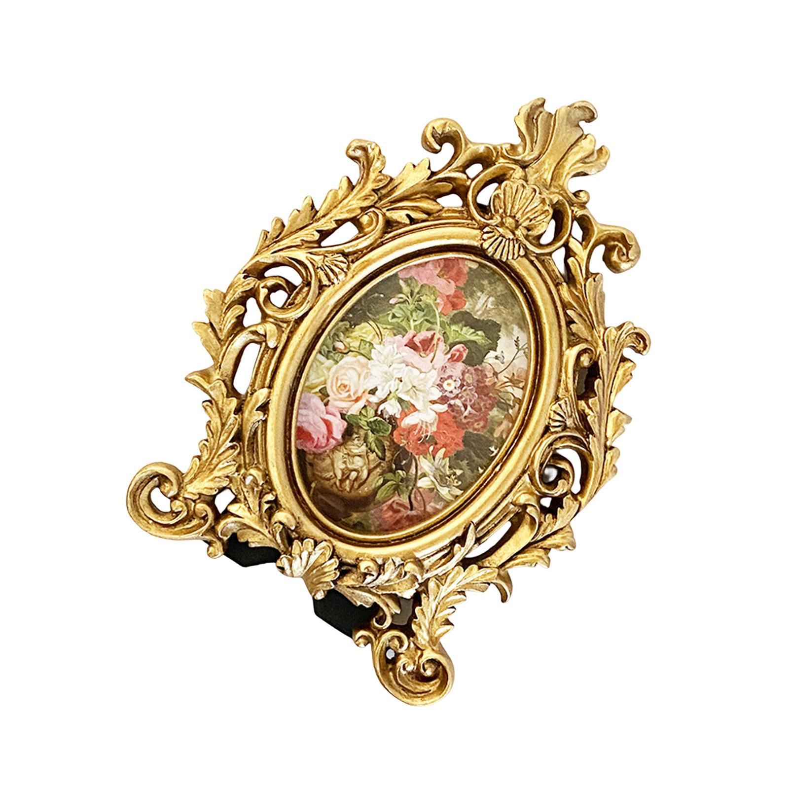 Photo Frame, Desktop Picture Frame, European Style Embossed Frame, Picture Display Frame Ornament for Bedroom Living Room Home Decor