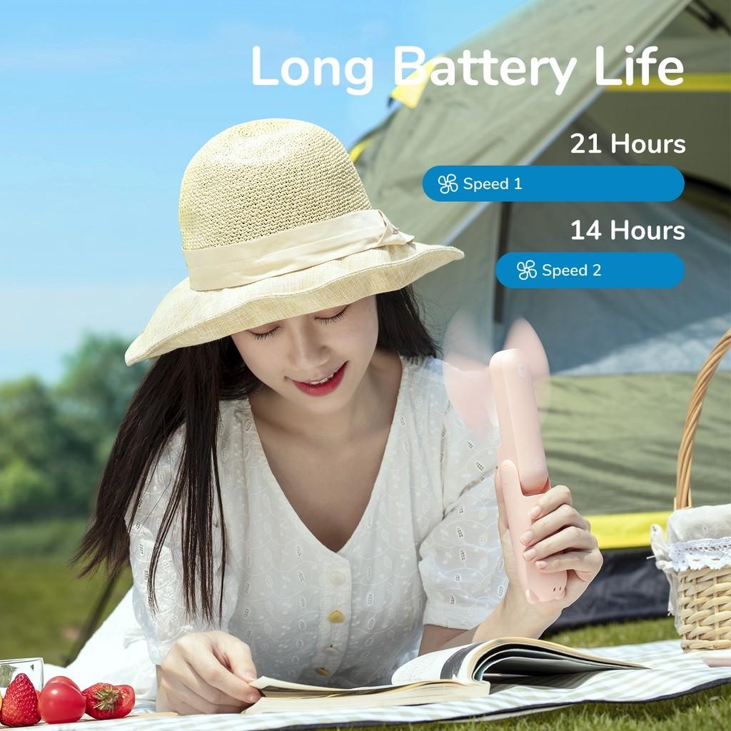 Quạt Cầm Tay 3 in 1 JISULIFE F8X Plus 4500mAh Tích Hợp Sạc Dự Phòng, Đèn Pin Siêu Sáng - Hàng Chính Hãng