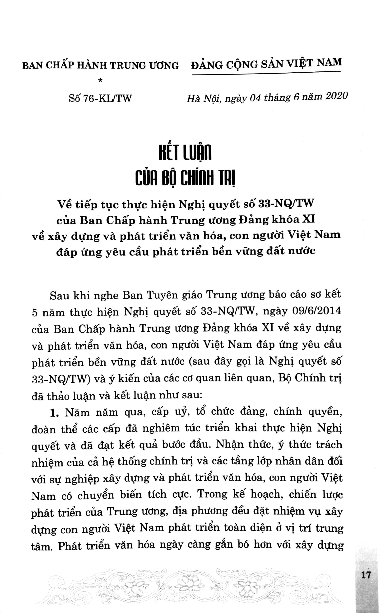 Đường Lối Văn Hóa Của Đảng Trong Chấn Hưng, Phát Triển Văn Hóa Việt Nam