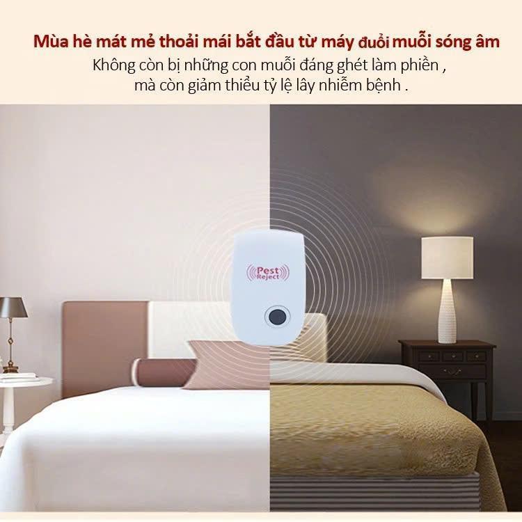 Combo 2 Máy đuổi côn trùng bằng sóng siêu âm.Máy đuổi ruồi muỗi. Máy đuổi chuột, đuổi muỗi, thiết bị đuổi côn trùng Pest Reject Đèn Bắt Muỗi Máy Đuổi