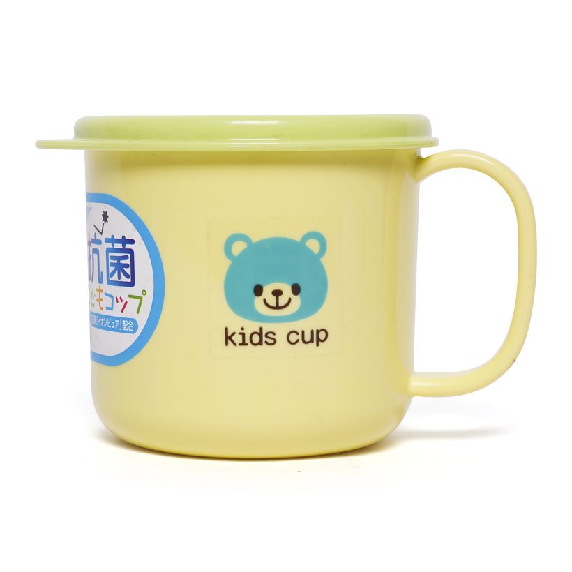 Bộ 2 cốc nhựa chống rơi vỡ cho bé kèm nắp kháng khuẩn - Hàng nội địa Nhật