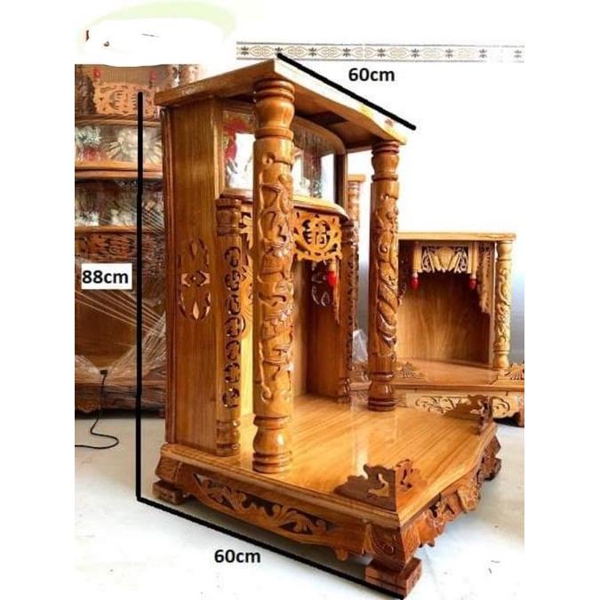 Bàn Thờ Ông Địa Căm Xe (trụ hộp đèn) 60x88x60