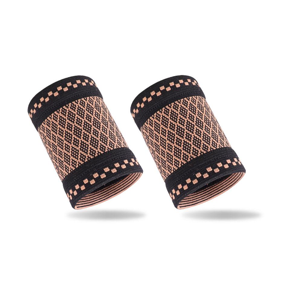 1Pair đồng bảo vệ cổ tay thể thao chuyên nghiệp thể dục thể hình nẹp nẹp hỗ trợ cổ tay Color: Black orange Size: L