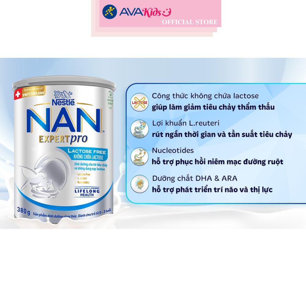 Sữa bột NAN Expert Pro Lactose Free 380g (0 - 3 tuổi) dành cho trẻ không dung nạp đường lactose - Hàng Chính Hãng