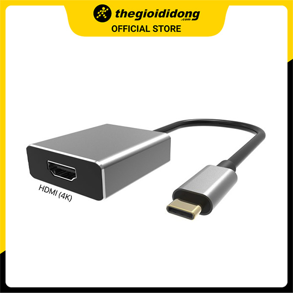 Adapter chuyển đổi Type C - HDMI VCOM CU423M Xám - Hàng Chính Hãng