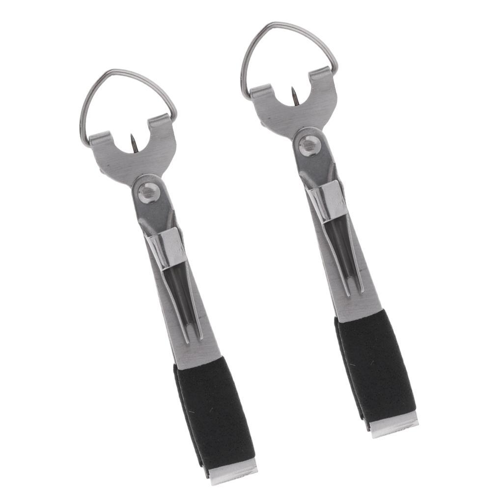 2pcs 4 in 1 Fly Fishing Line Nipper/Hook Sharpener/Jig Eye Cleaner/Knot Tyer