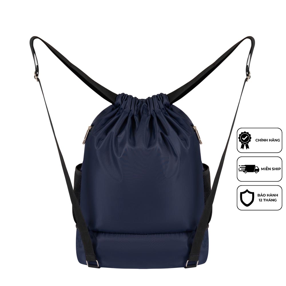 Balo dây rút thể thao xanh đen Xbags Wisdom Xb 6005, Chất liệu chống thấm nước hiệu quả, Chống tia UV