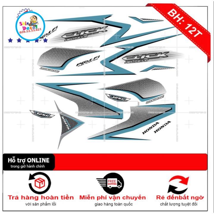 Tem rời Click 125i dán xe trắng