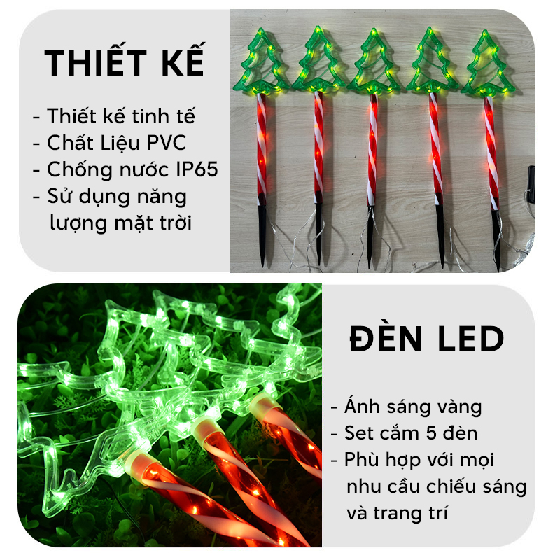 Đèn trang trí năng lượng mặt trời cây thông dây led, tiết kiệm điện, bóng siêu sáng, chống thấm nước - DA3200