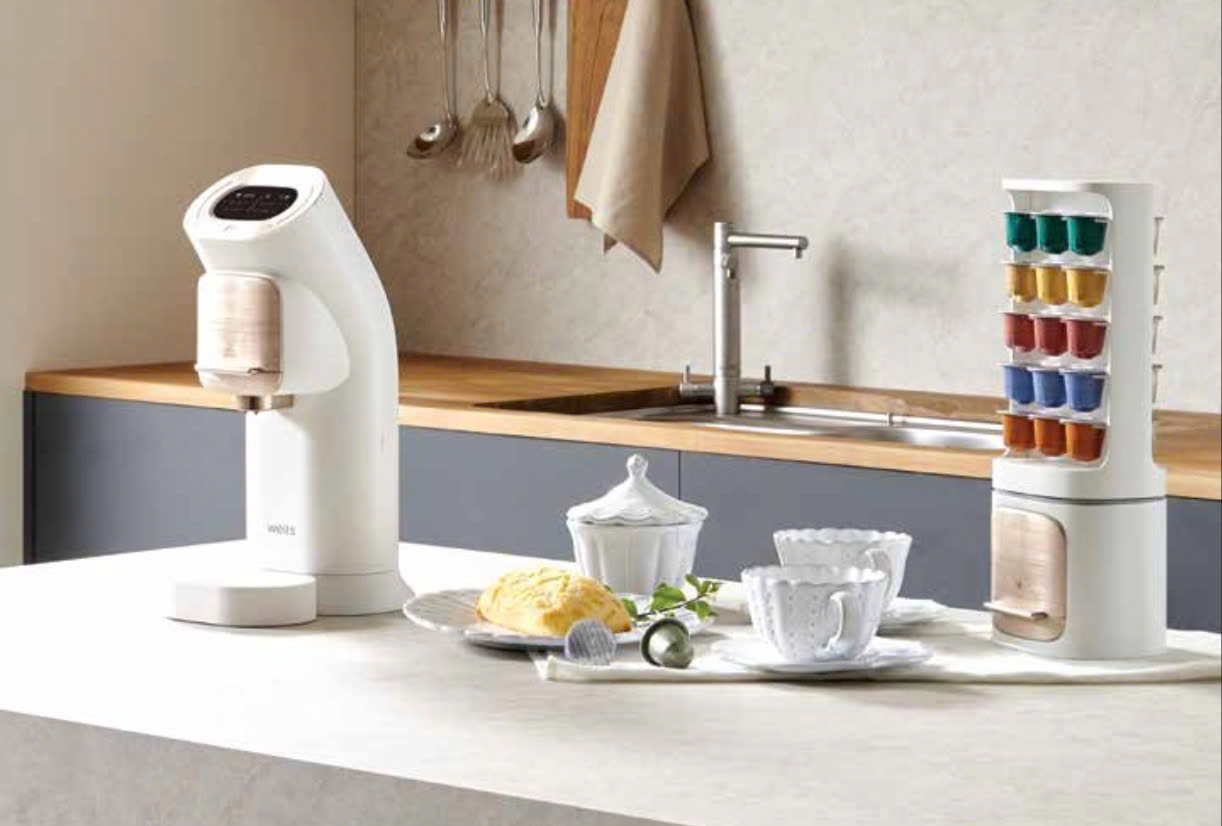 Máy pha viên nén Trà và Cafe Wells Home Cafe [TẶNG KÈM Khay đựng viên nén] - Hàng chính hãng