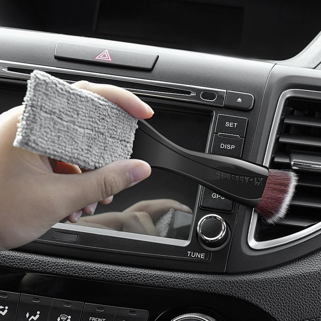 Double Ended Cleaner Car Duster Cleaning Brush for Window Blinds Black