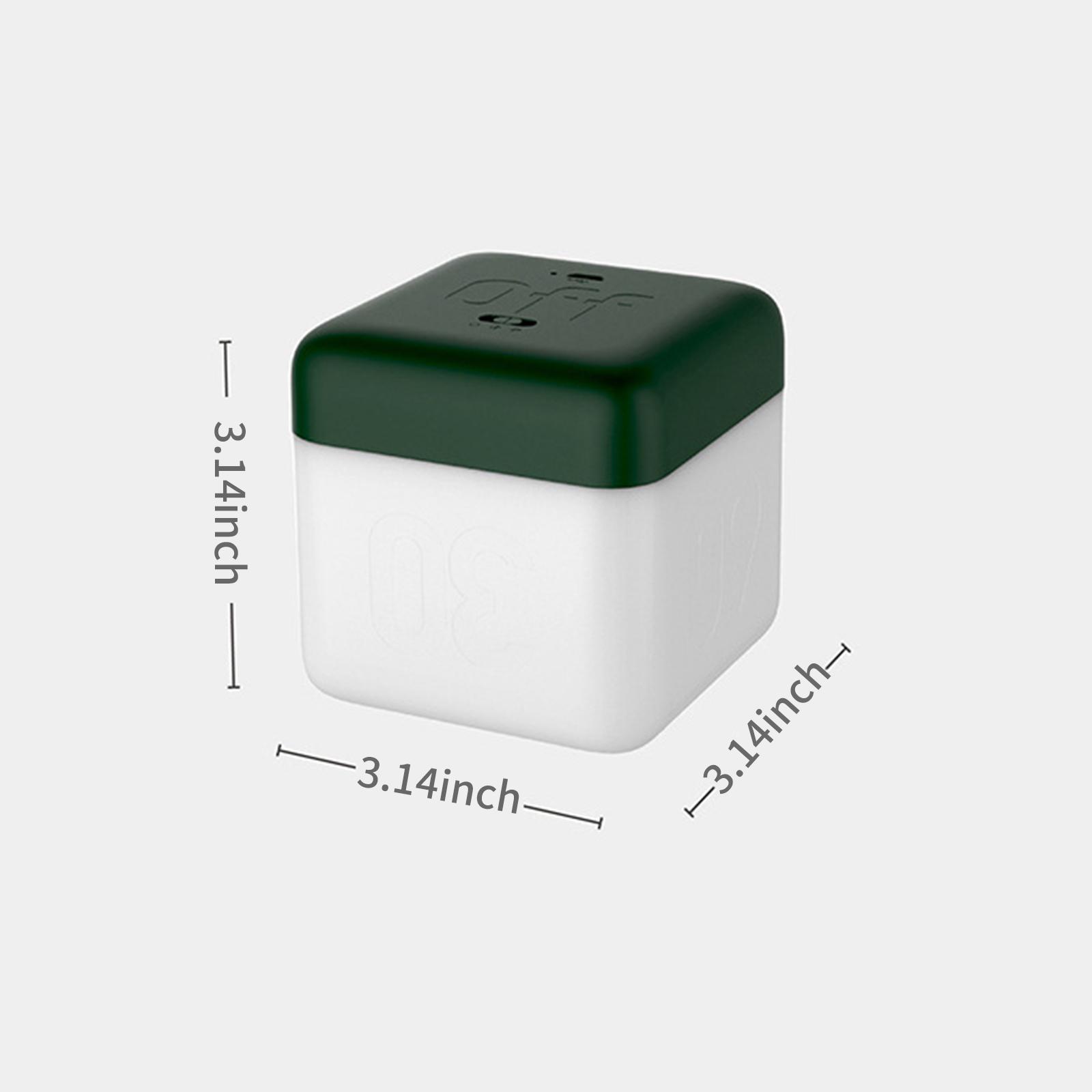 Flip Nightlight Timer Cube Shaped Rechargeable Night Lamp 2 Light Brightness Decorative Beside Lamp USB Rechargeable