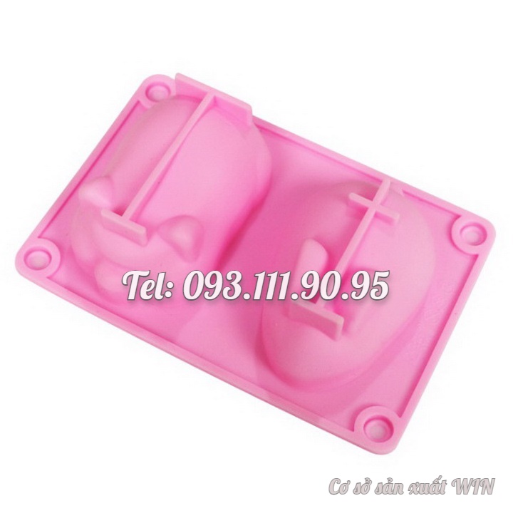 Khuôn silicon làm bánh bao, bánh trôi nước, rau câu thỏ con, heo mập - Mã số 1021